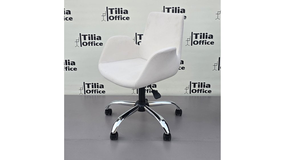 Maki Çalışma ve Çocuk Koltuğu Krom Yonca Ayak Beyaz